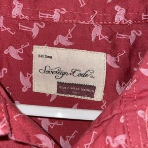 Sovereign Code pink flamingo button up shirt